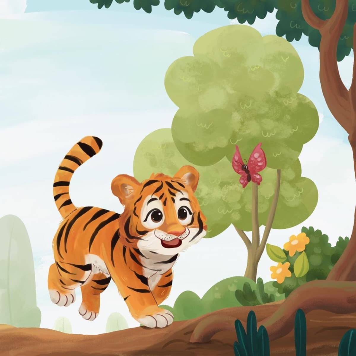Preview of the Tomi the Tiger colouring page